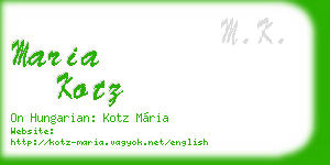 maria kotz business card